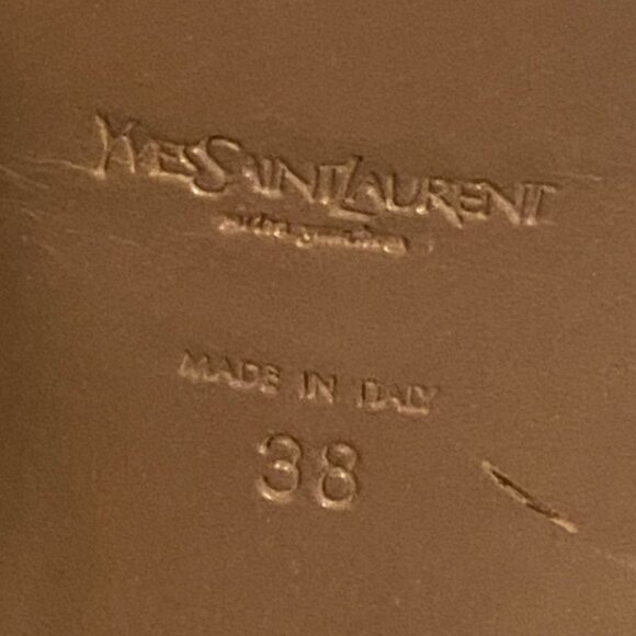 YSL Yves Saint Laurent Patent Leather Platform Pumps Size 8 YSL 5" Stiletto Heel - Picture 16 of 16